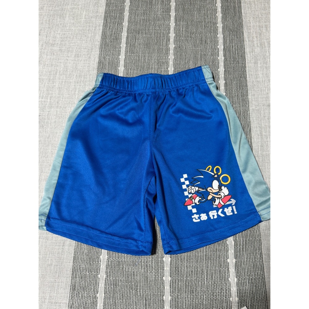Sonic the Hedgehog Boys Blue Mesh Athletic Shorts Size 7 Sega Video Game Graphic